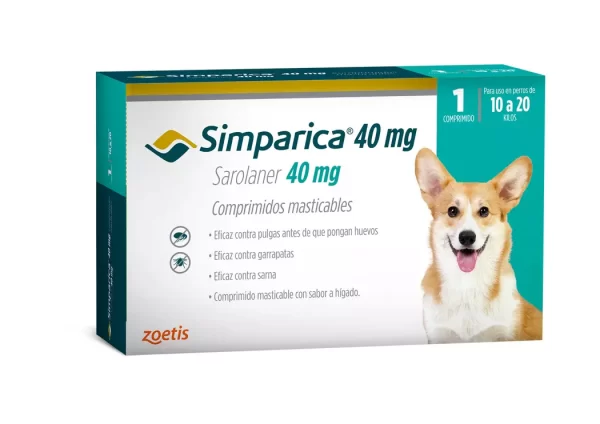 SIMPARICA TAB 40MG 10-20Kg (turquesa)